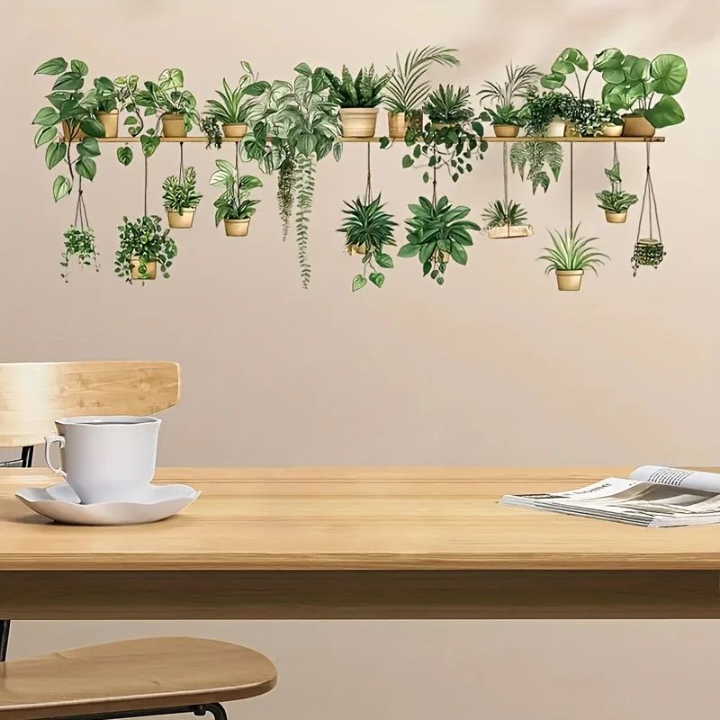 3D Flower Shelf Potted Wall Stickers Decor