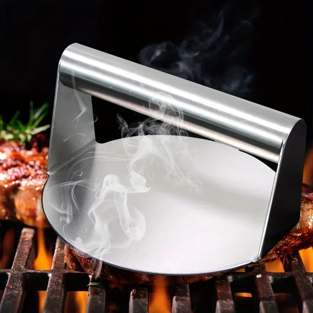 Heavy Duty Stainless Steel Smash Burger Press Non-Stick Patty Maker for BBQ and Grilling