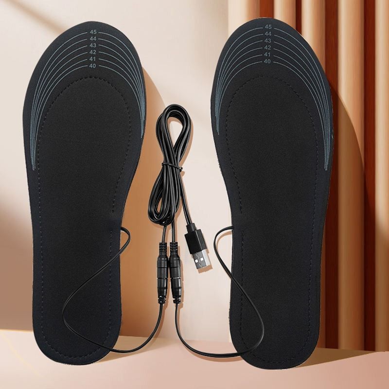 USB Rechargeable Heated Insoles Customizable Electric Heated Shoe Pads for Winter Skiing, Hiking Outdoor Foot Warmers
