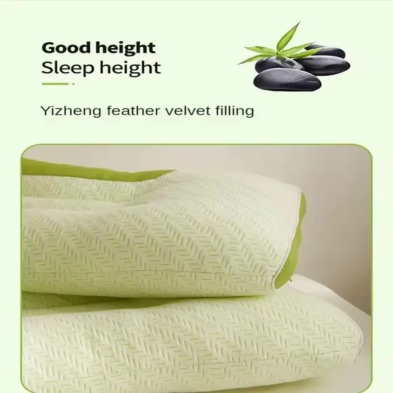 Bamboo Carbon Fiber Antibacterial Neck Pillow for Restful Sleep