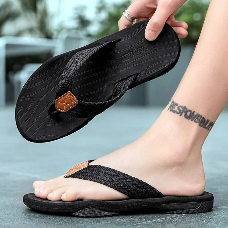 Casual Beach Shoes, Men's Flip Flops, Large Size Men Sandals, Summer Leisure Anti Slip