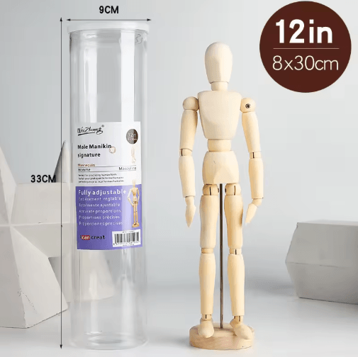 Wooden Artist Mannequin Set – Adjustable Drawing Mannequin Model with Gift Box