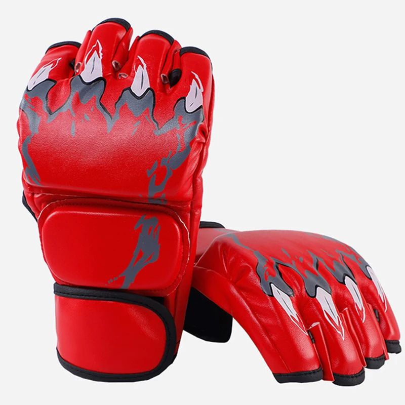 Half Finger Boxing Gloves for Training – Taekwondo Karate Sparring Gloves, Breathable Protective MMA Punching Gear