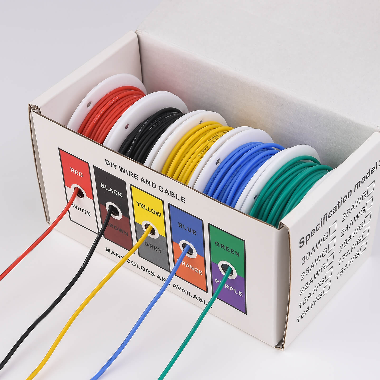 22 Gauge Flexible Silicone Wires, Stranded Tinned Copper Wire for DIY Electronics
