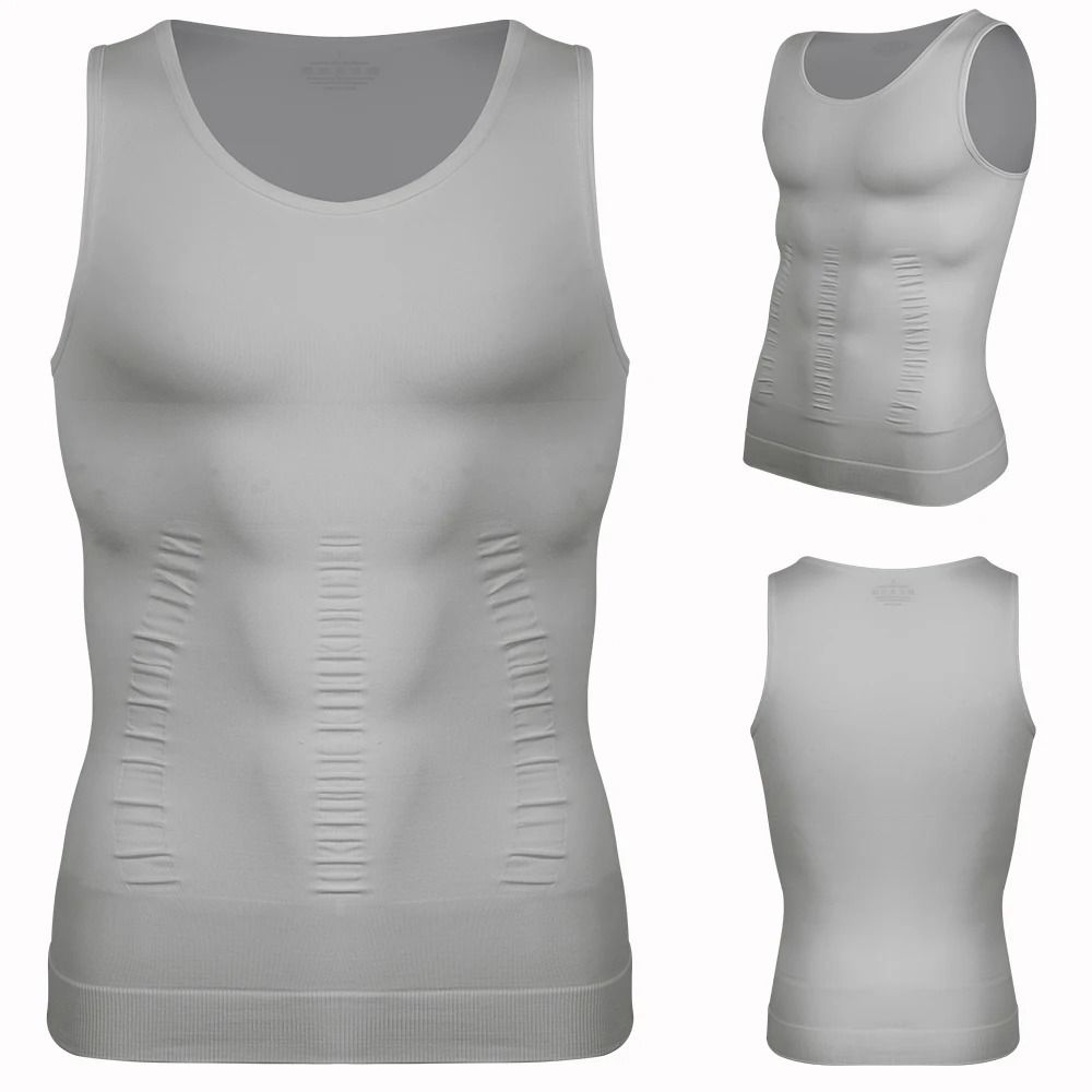 Mens Compression Shaper Vest Slim Fit Sleeveless Tummy Control Top