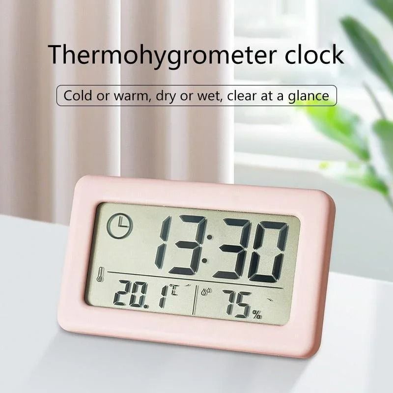 Digital Weather Station Clock with Thermometer and Hygrometer