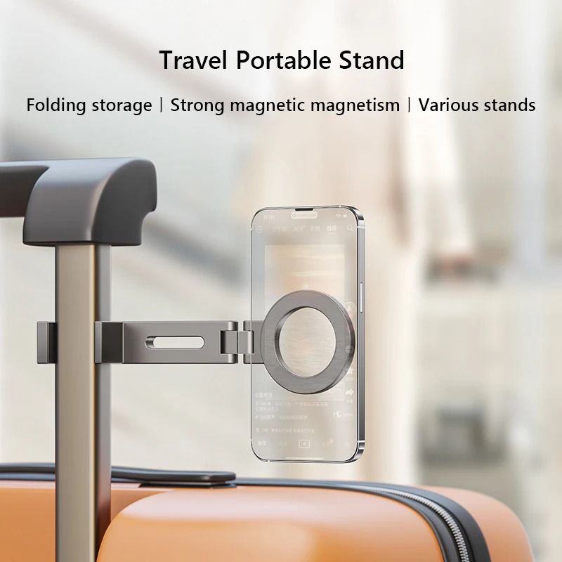 Universal Magnetic Travel Phone Holder – Flexible 360-Degree Rotation Mount – Hands-Free Airplane & Desktop Interaction