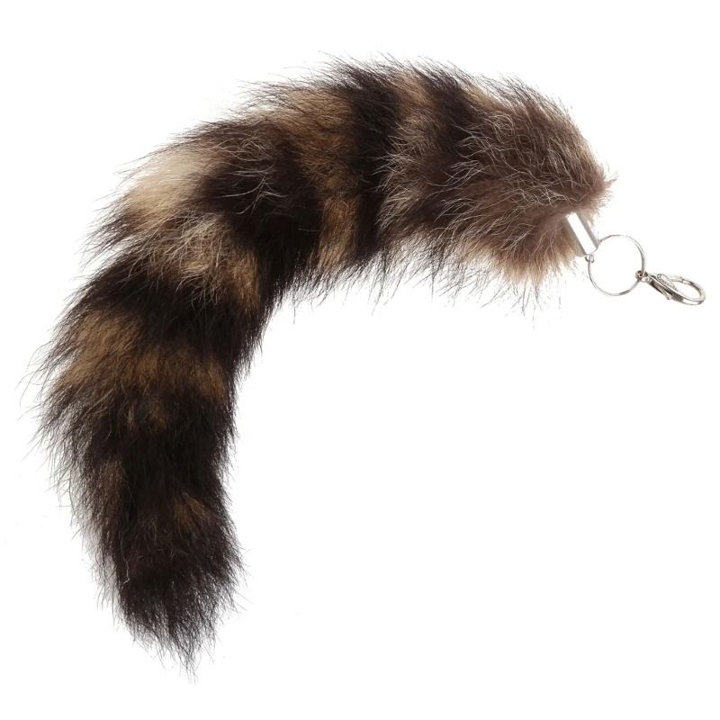 Raccoon Tail Keychain Accessory