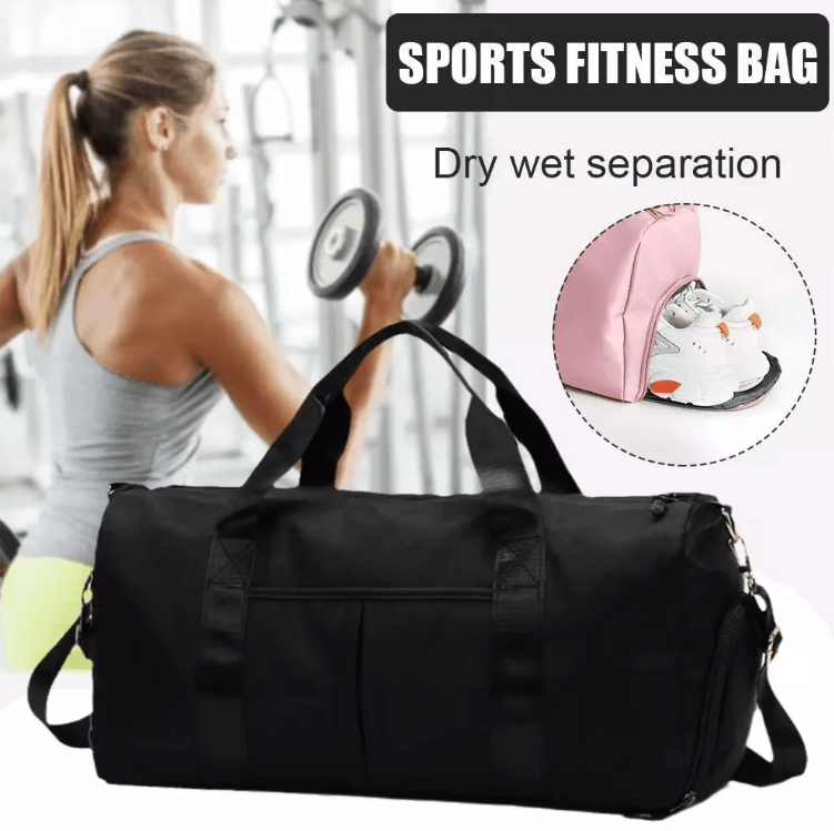 ActiveGo Travel Gym Duffel Bag with Shoe Compartment and Wet Pocket