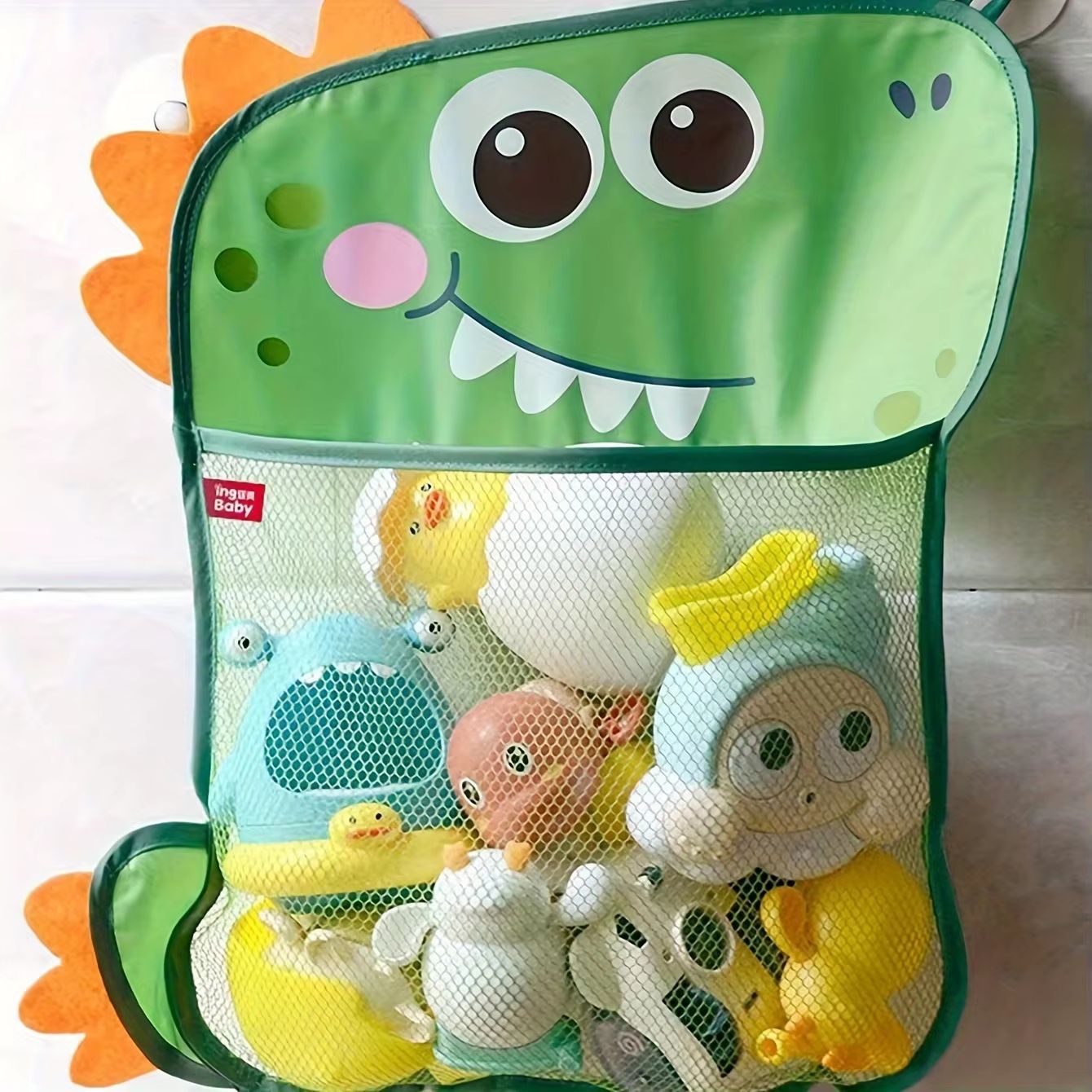 Quick Dry Cartoon Bathroom Storage Bag with Suction Cup for Bath Toys