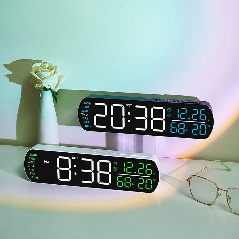 LED Digital Alarm Clock with Temperature and Humidity