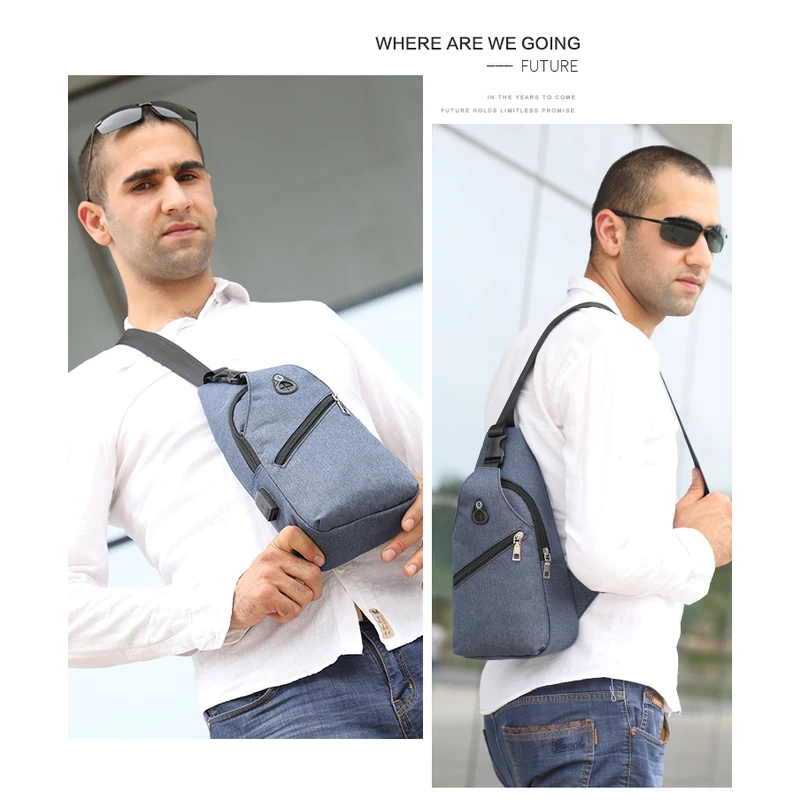 Large Capacity Laptop Chest Bag Trendy Messenger Bag for Men & Women