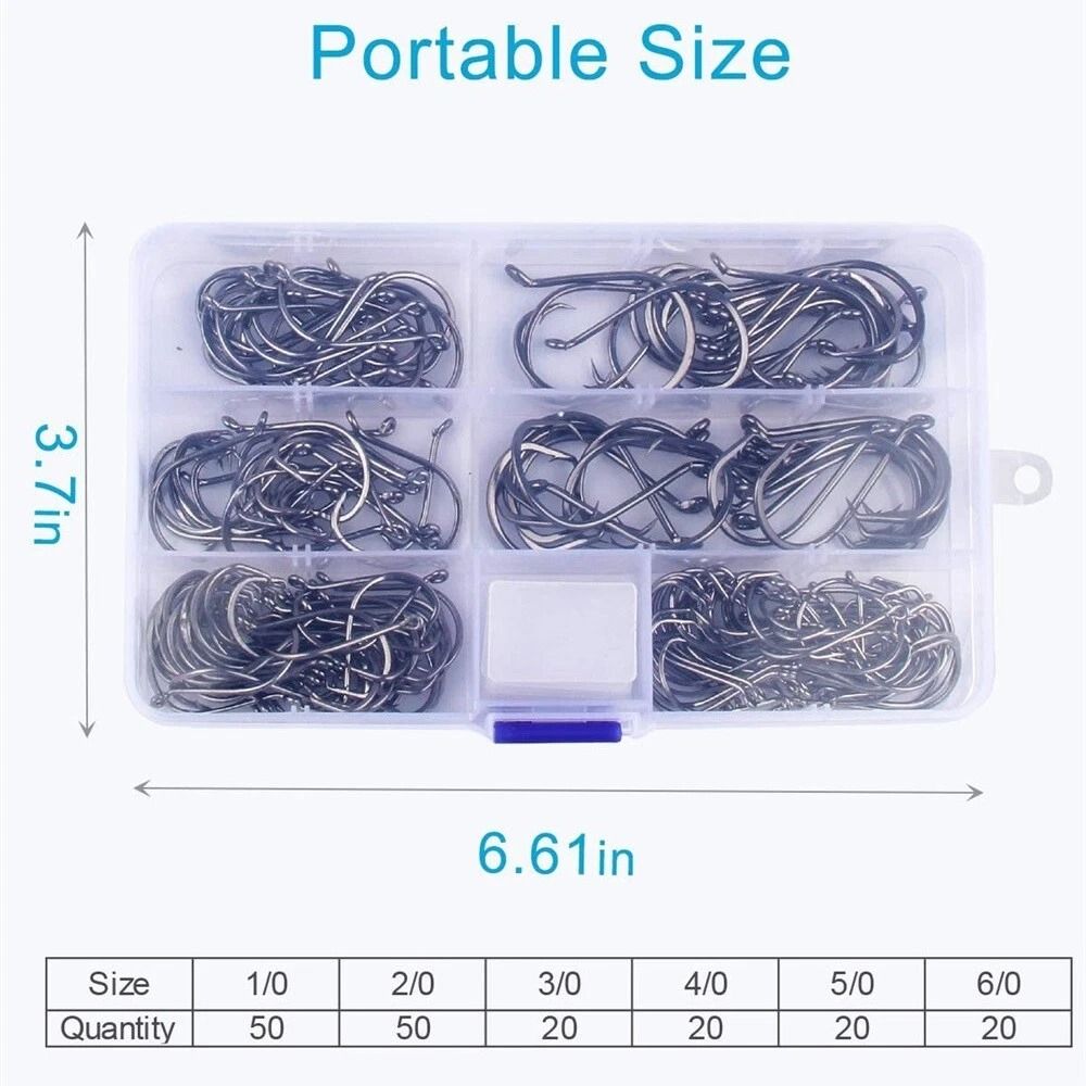 Black High Carbon Steel Offset Circle Fishing Hooks Premium Quality