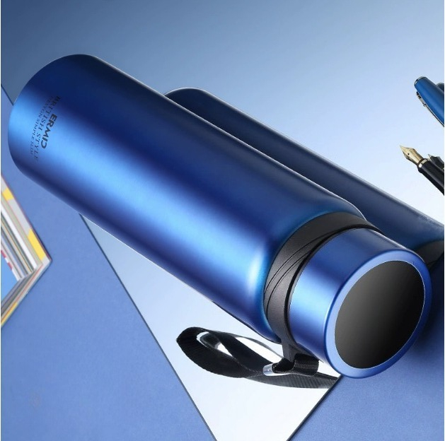 Portable Sport Thermos Mug, Double Stainless Steel Vacuum Flask with Filter, Coffee Tea Tumbler, Leak-Proof
