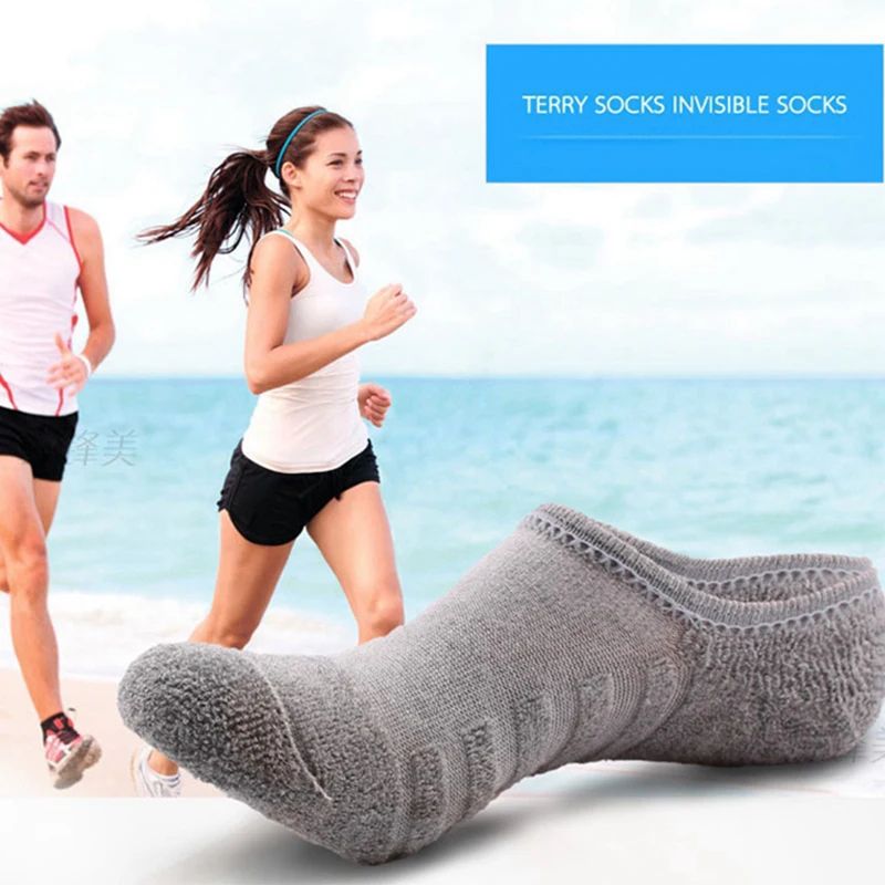 Mens Cotton Invisible Boat Socks with Anti Slip Heel 5 Pairs