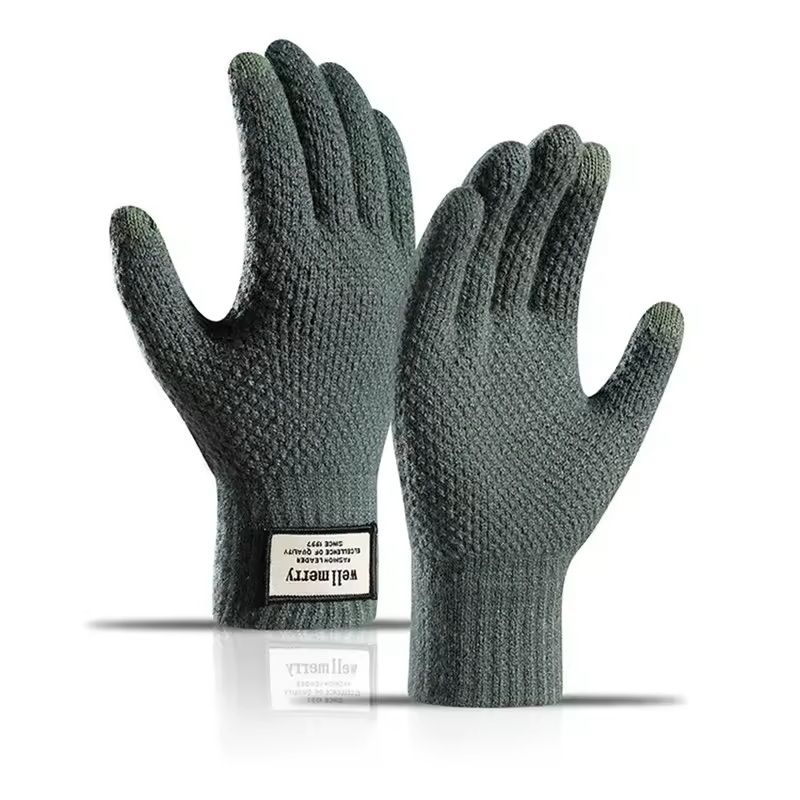 Men's Knitted Touchscreen Gloves Warm Wool Cashmere Mittens