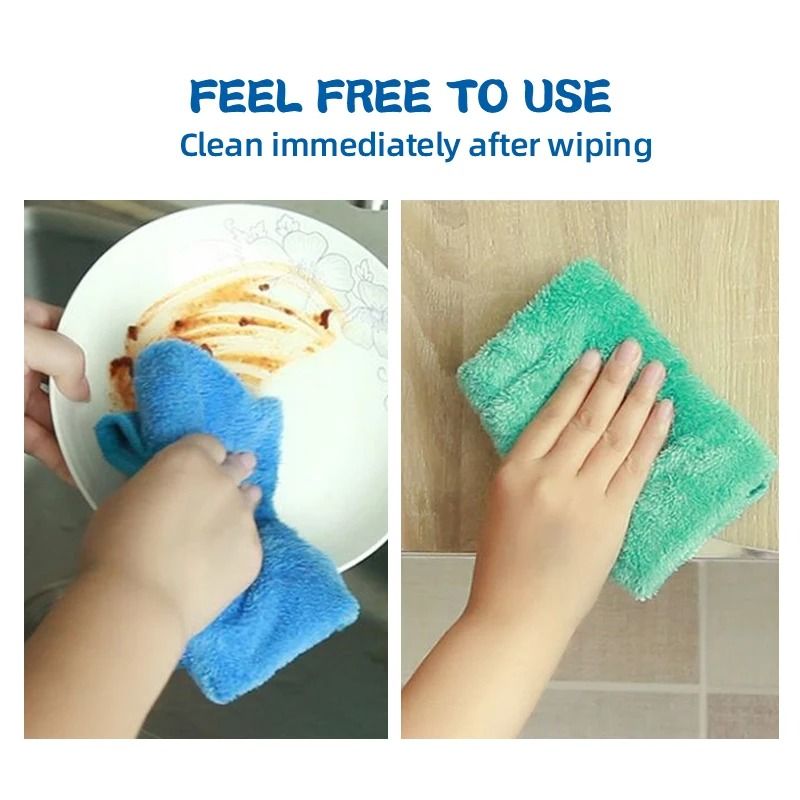 4pcs Small Hand Towels for Kitchen Bathroom Coral Velvet Soft Quick Dry Absorbent Cleaning Cloths