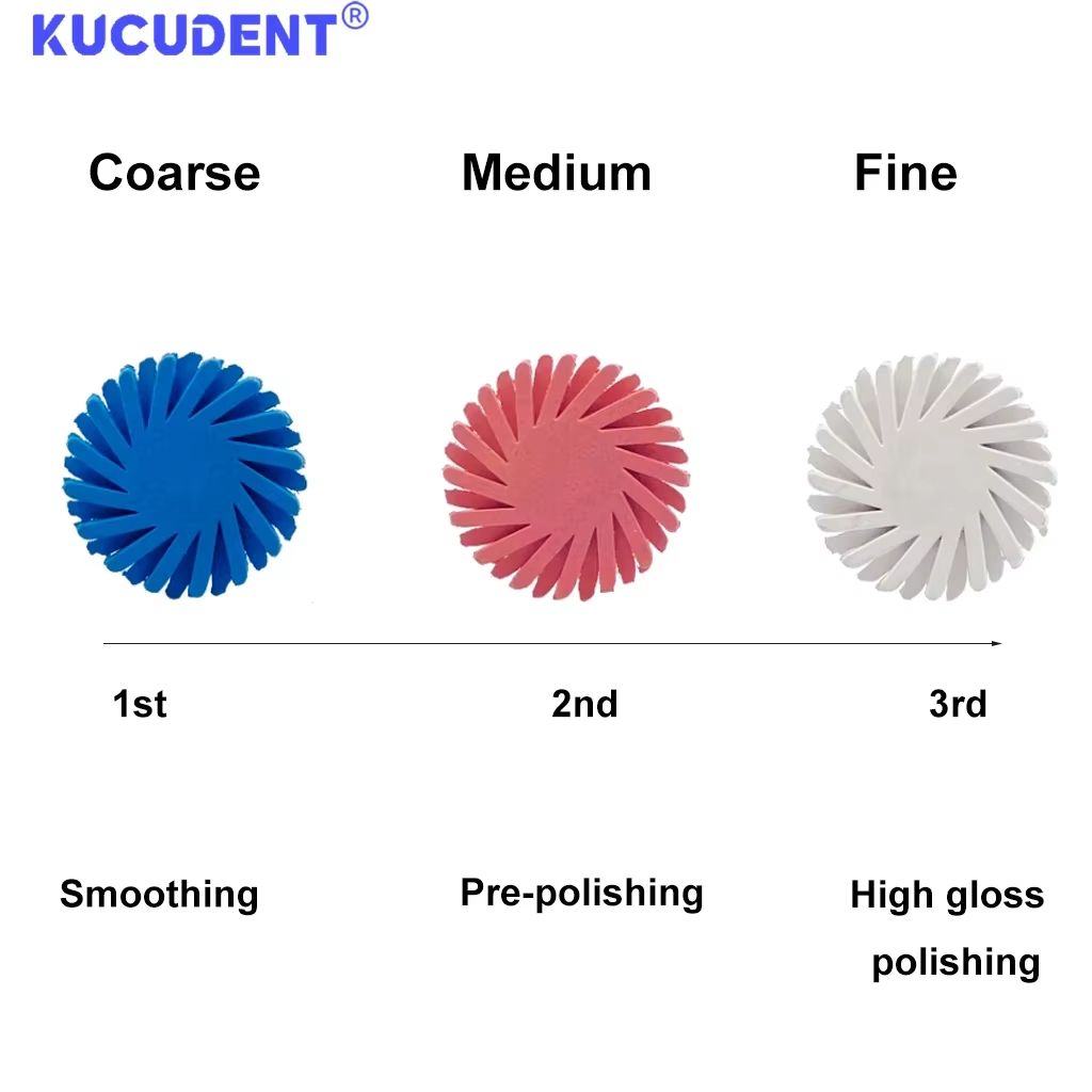 Dental Composite Resin Polishing Discs and Rubber Polishers 6 Piece Set for Professional Finishing and Smooth Restoratio