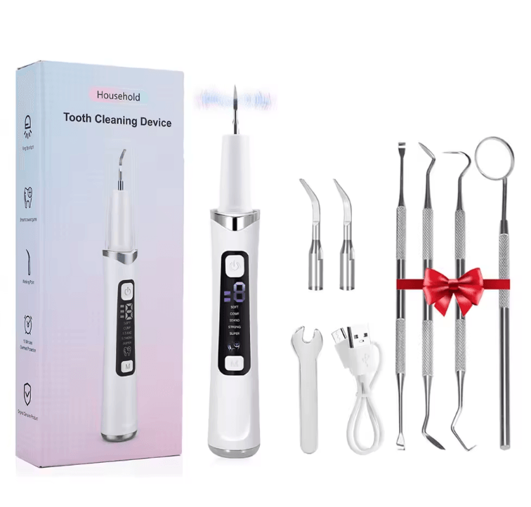 SmilePro Ultrasonic Tooth Cleaner with 5 LED Lights and 9-Level Plaque Removal System