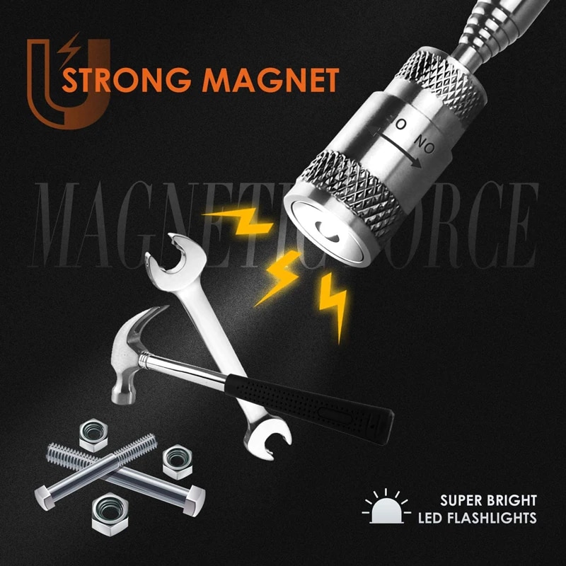 Adjustable Magnetic Telescopic Pick-Up Tool with LED Light for Screws, Nuts, Bolts - Long Reach Handy Tool