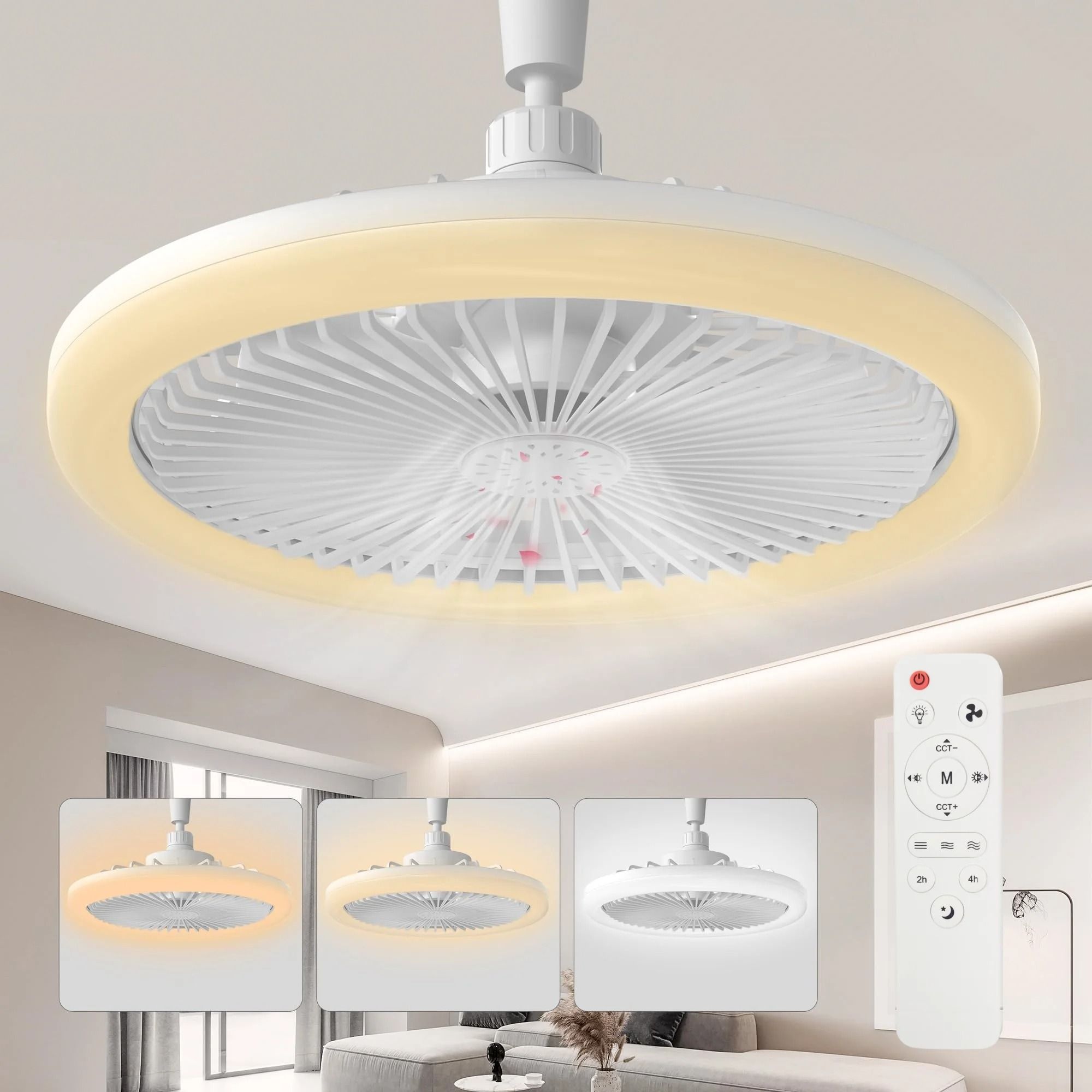 Modern Ceiling Fan with LED Light and Remote Control