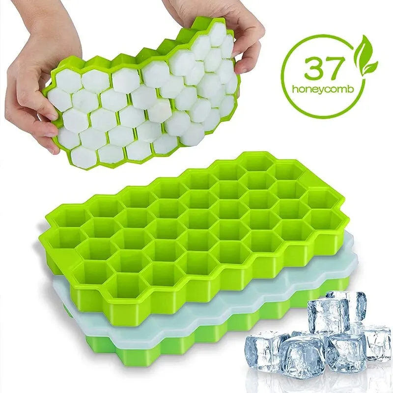 DIY Honeycomb Ice Mold Tray Cube Lattice with Easy Clean Design
