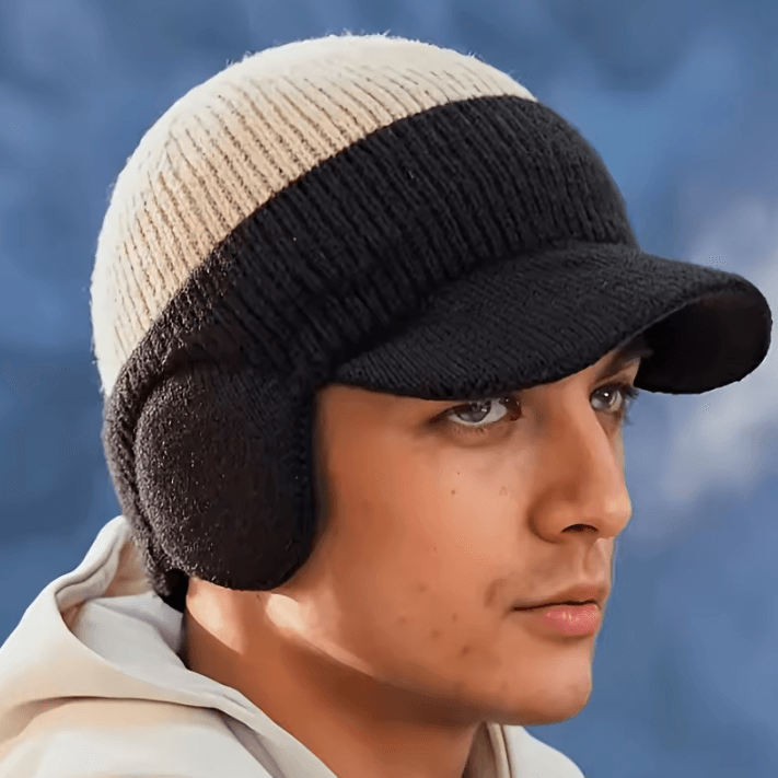 Winter Thermal Knitted Baseball Cap – Thickened Windproof Ear Protection Beanie for Outdoor Sports