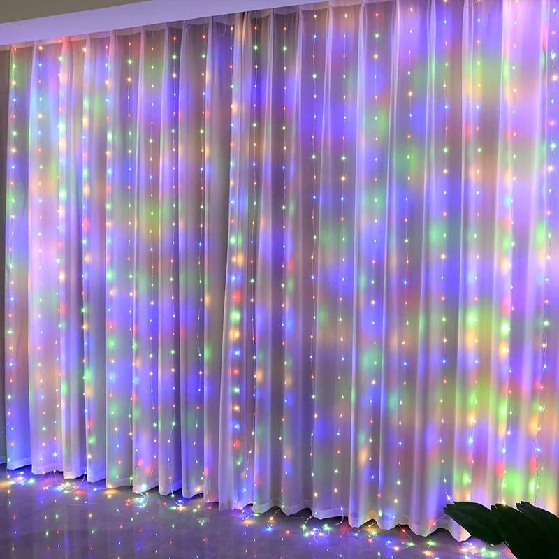USB LED Curtain String Lights with Remote 8 Lighting Modes