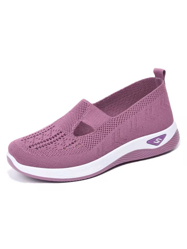 Womens Breathable Knit Sneakers Low Top Casual Shoes