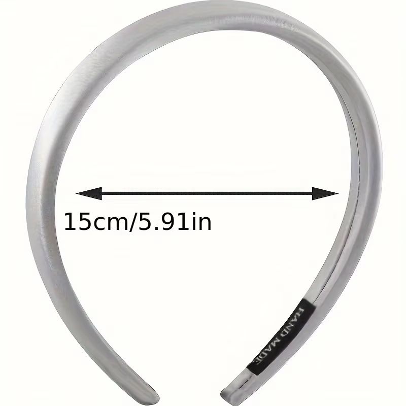 SilkTouch Solid Satin Headband – Vintage Thick Elastic Hair Hoop for Women & Girls