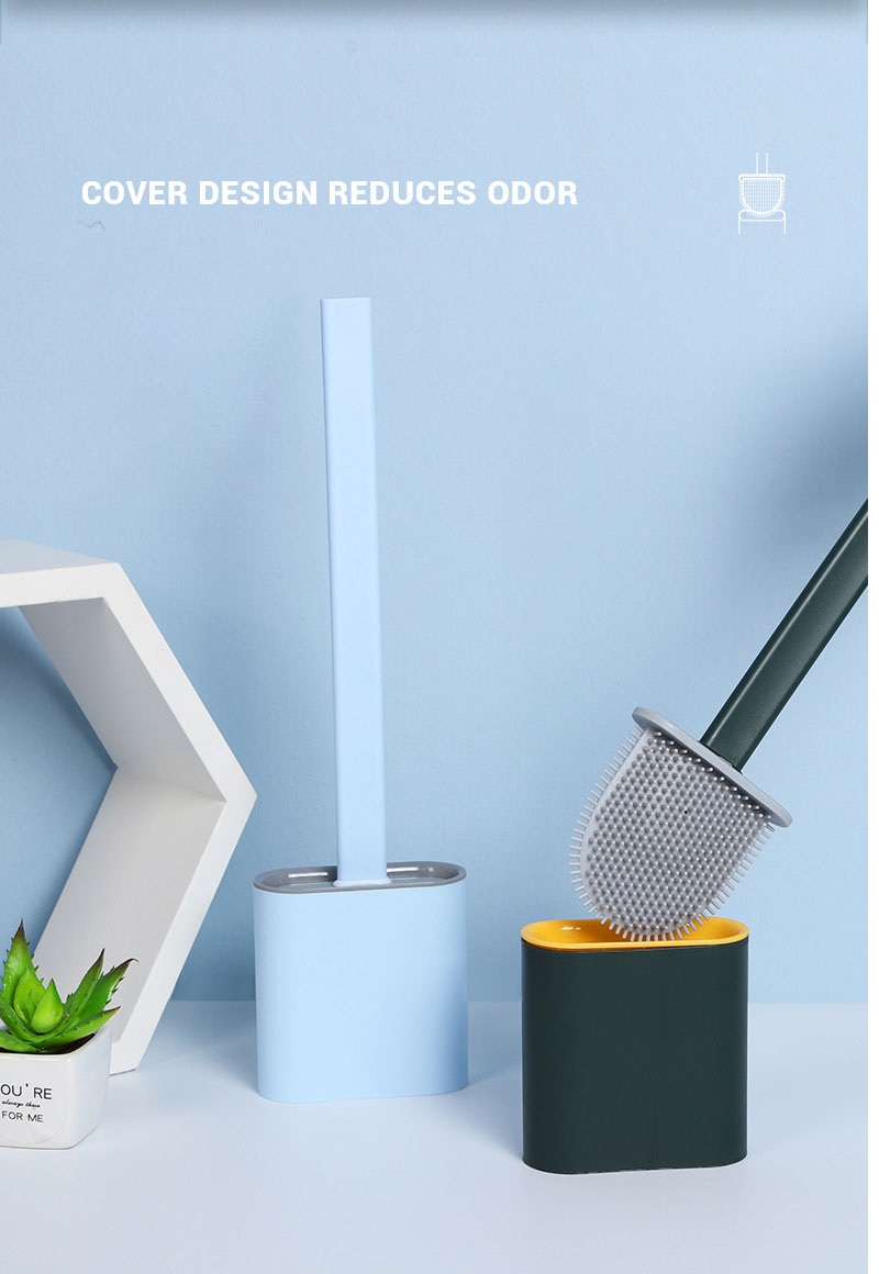 Silicone Wall-Mounted Toilet Brush Set