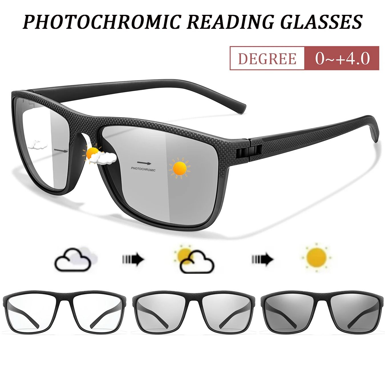 Photochromic Rectangular Reading Glasses