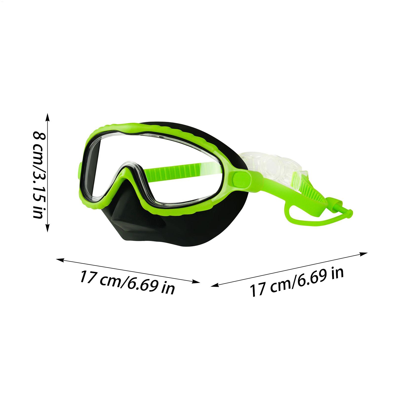 Kids Swim Goggles with Nose Cover Anti Fog Leak Proof Wide View Swim Mask