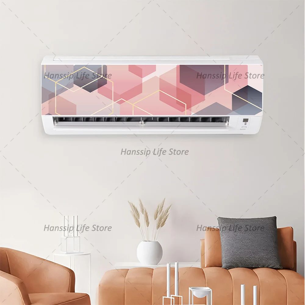 Modern 3D Geometric Air Conditioner Panel Sticker