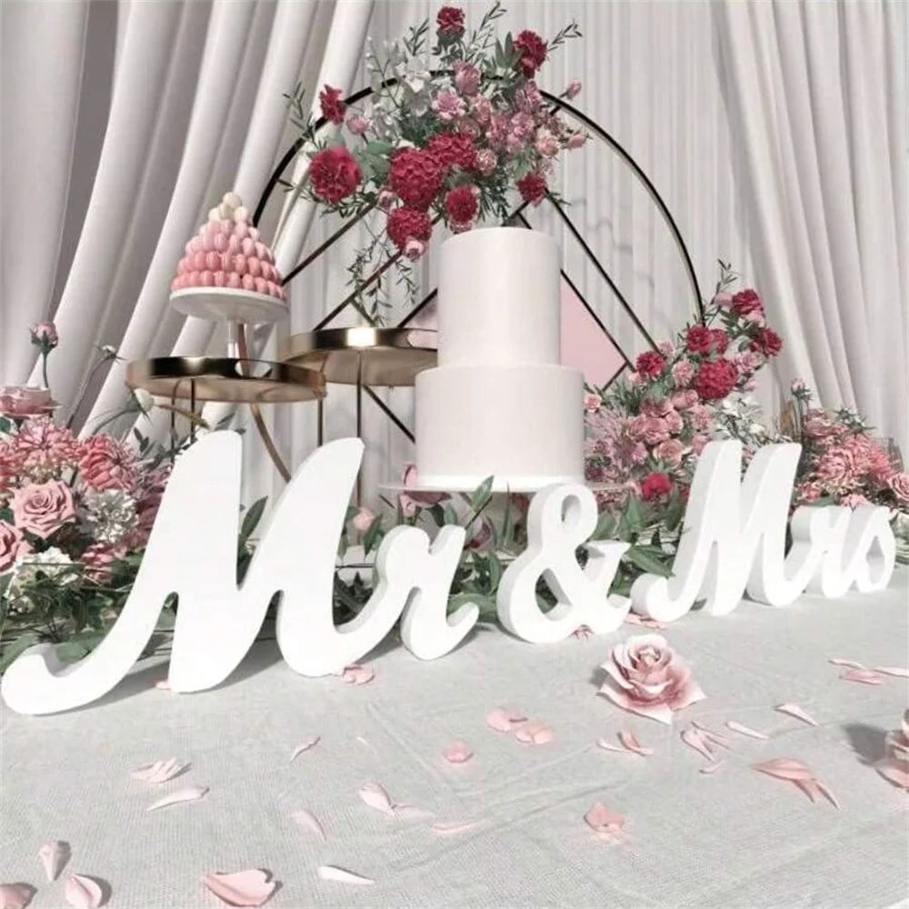 Wooden Mr and Mrs Wedding Sign Set
