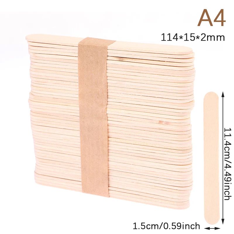 50 Pcs Disposable Wooden Waxing Sticks Body Hair Removal Spatula