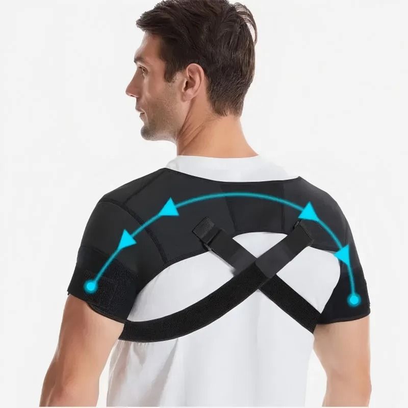 Adjustable Double Shoulder Brace Sports Support Belt for Back Pain Relief and Compression