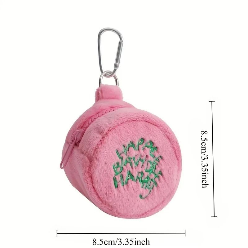 Pink Mini Plush Coin & Earphone Purse