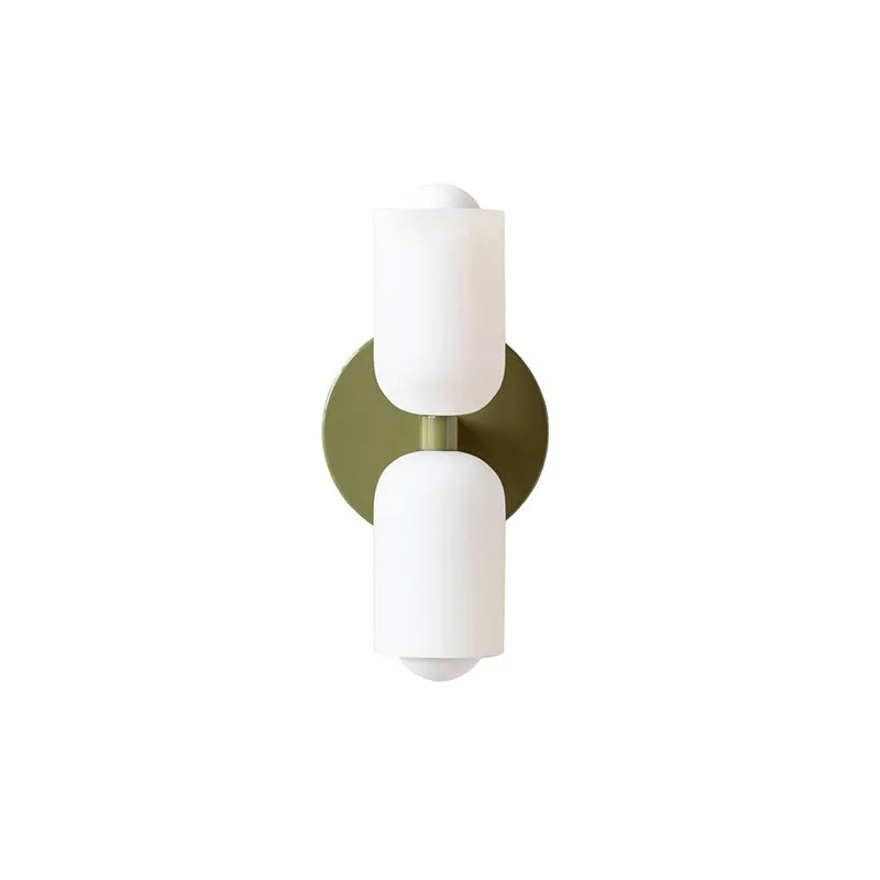 Double Headed French Cream Wind Wall Lamp, Bedroom Living Room Master Light, High Grade Medieval Glass Staircase Lamp
