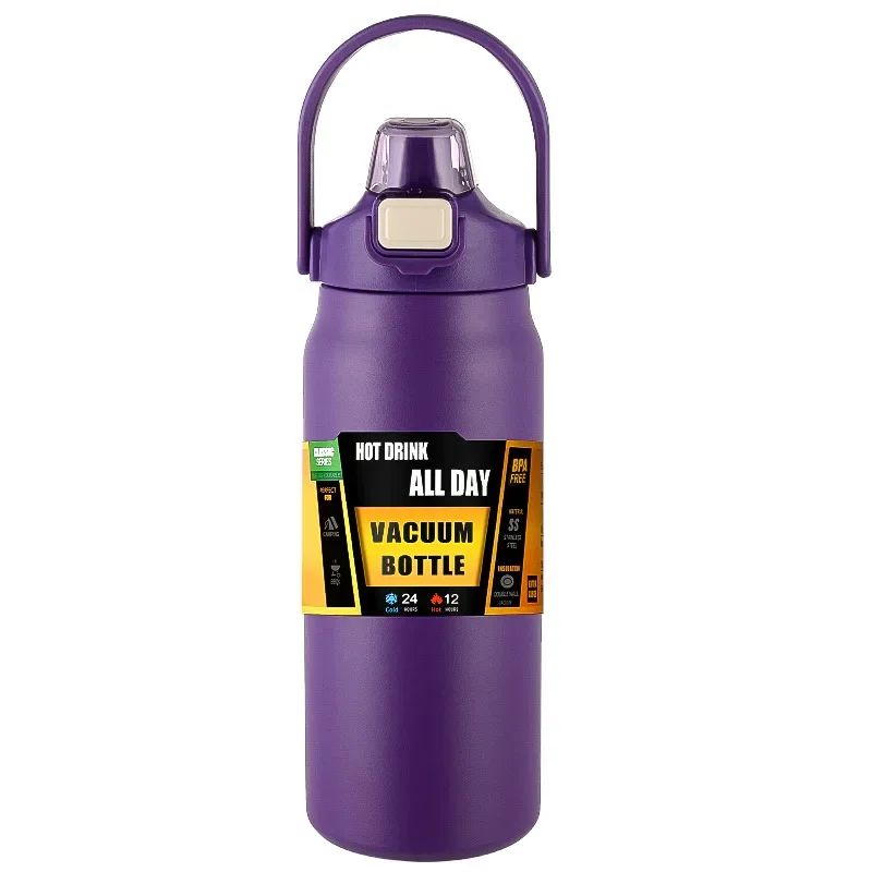 304 Stainless Steel Vacuum Insulated Tumbler with Straw Large Capacity Thermos Bottle