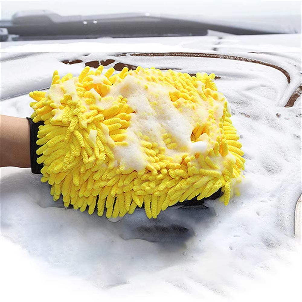 Premium Ultra-Plush Microfiber Car Wash Mitt (Double-Sided Chenille Waterproof Glove)
