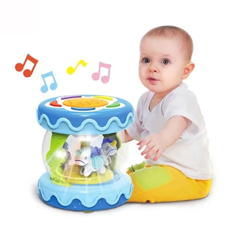 Carousel Flash Drum Toy – Early Educational Musical Machine for Toddlers