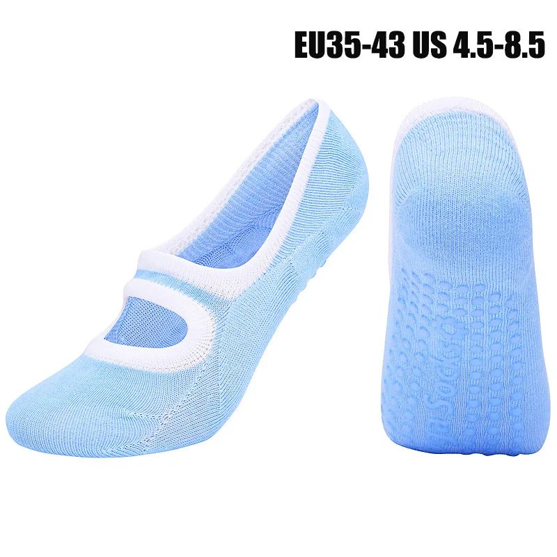 Customized Womens Backless Anti-Slip Pilates Socks – Breathable Cotton 5-Toe Yoga & Ballet Fitness Grip Socks