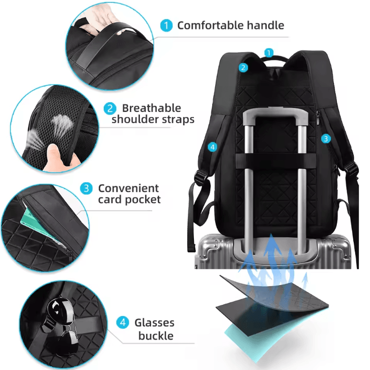 Heroic Knight Slim 15.6-Inch Laptop Backpack – Waterproof Business & School Bag with USB Charging