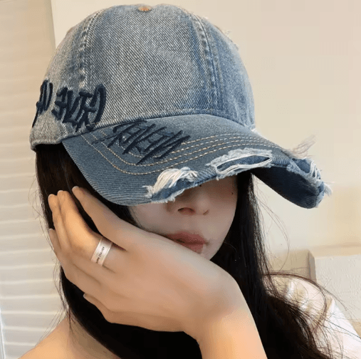 Vintage Washed Ripped Denim Baseball Cap – Unisex Hip Hop Snapback Hat