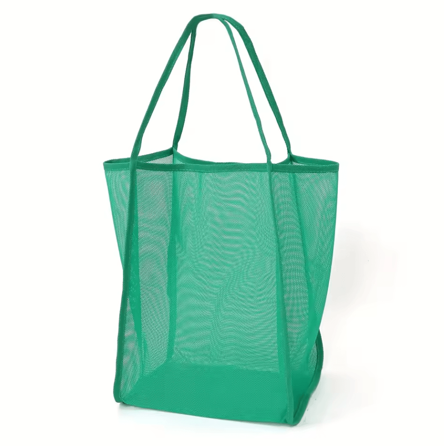 XL Beach Toy Bag Extra Large Foldable Mesh Tote with Sturdy Handles