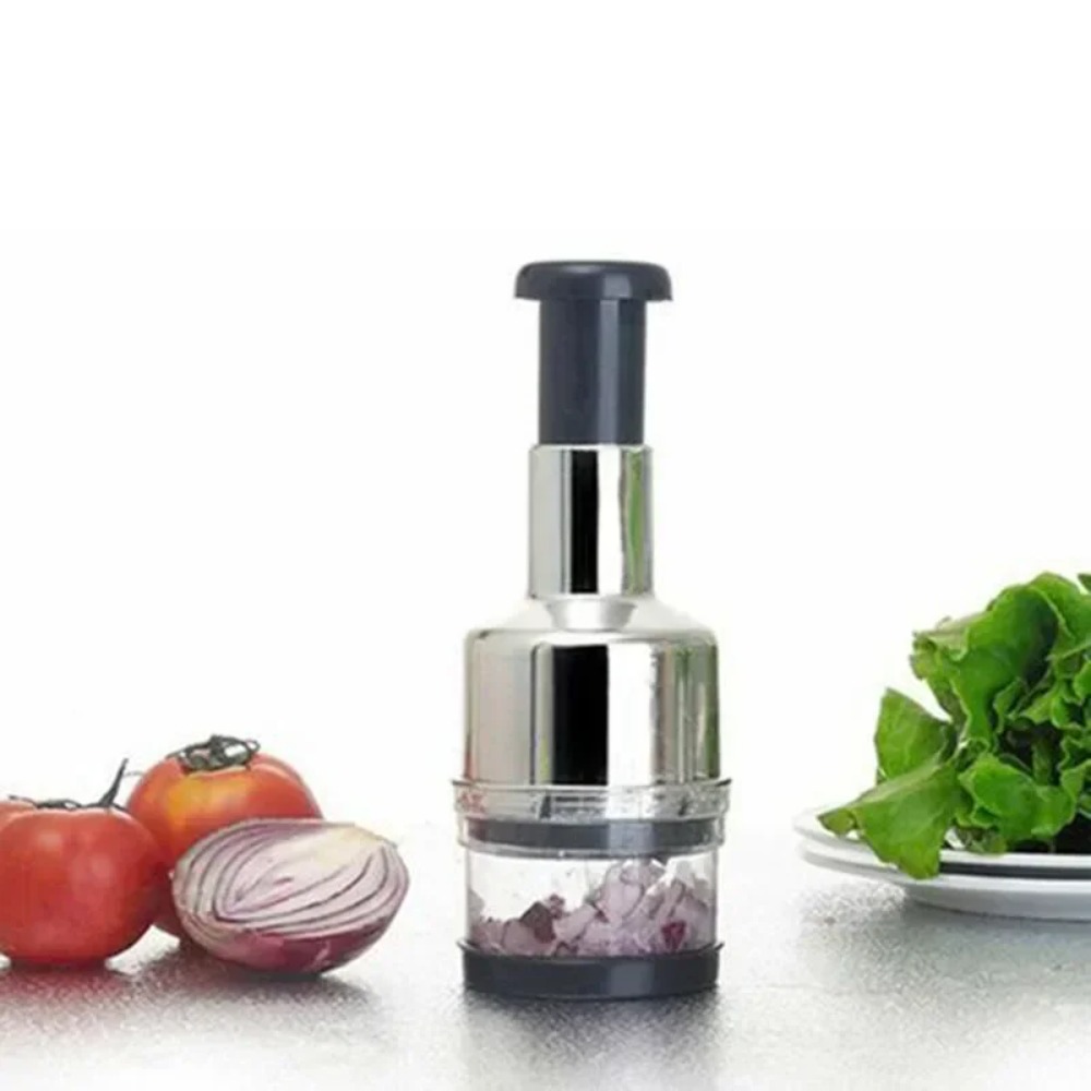 Stainless Steel Garlic Masher & Vegetable Cutter Manual Meat Grinder & Dicer