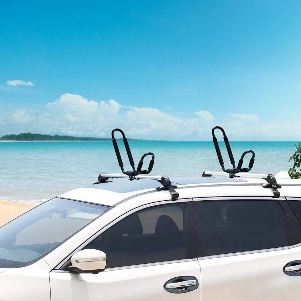Heavy Duty Kayak Carrier, Load Capacity, Universal Boat Car Roof Mount J-Bar Rack, Kayak, Canoe, Paddle Board
