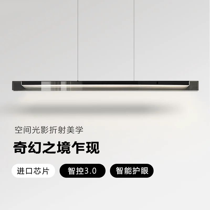 Modern Glass Pendant Light Linear Chandelier for Kitchen Island and Dining Table