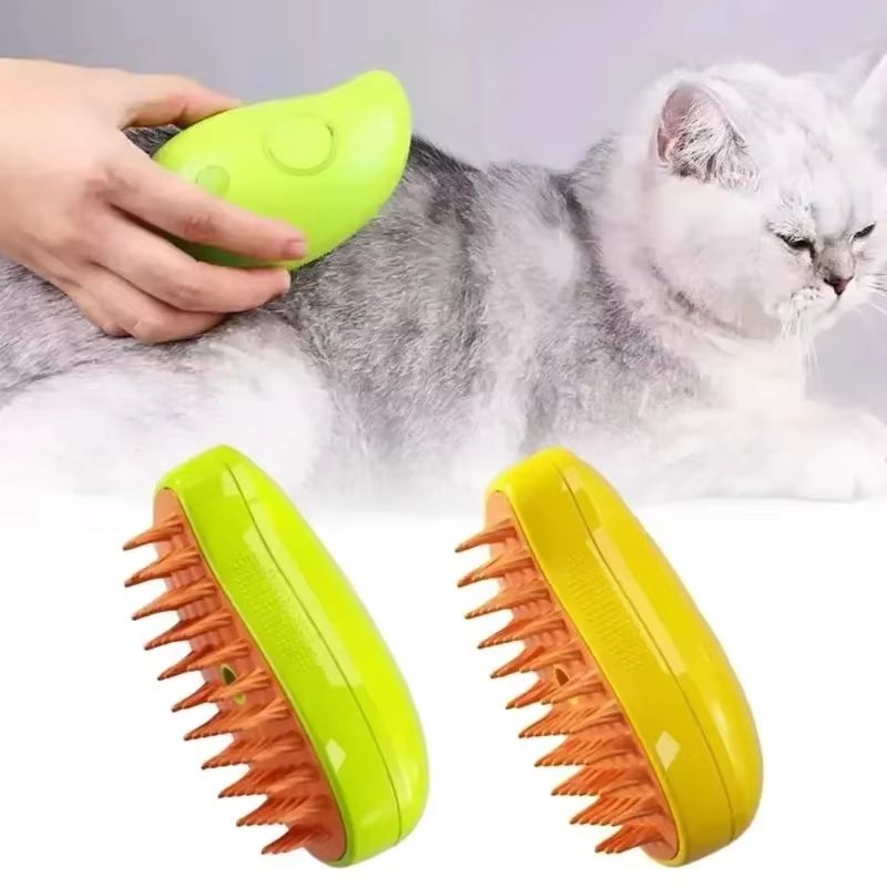 3-in-1 Electric Cat Hair Brush – Grooming Sprayer, Massager & Comb for Pets